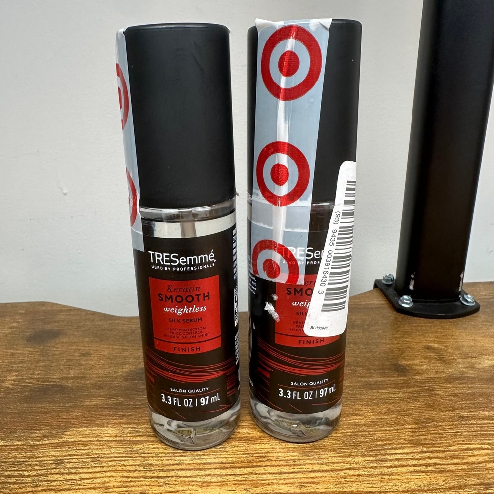 2 Pack TRESemme Keratin Smooth Weightless Silk Serum 3.3 fl oz Heat Protectant